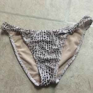 Snakeskin print bathing suit bottom